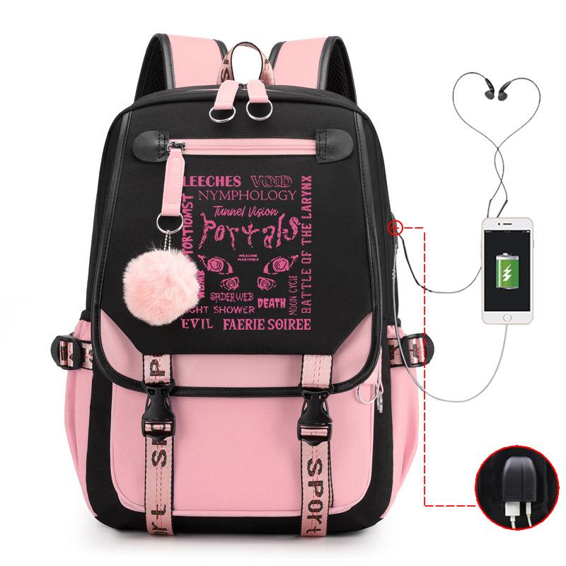 Melanie Martinez Peripheral Printed Backpack Female Fashion Student Multifunctional Casual School Bag
