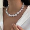 1 Pezzo Collana di Perle Irregolari Europea e Americana: Set di catene metalliche per clavicola di lusso