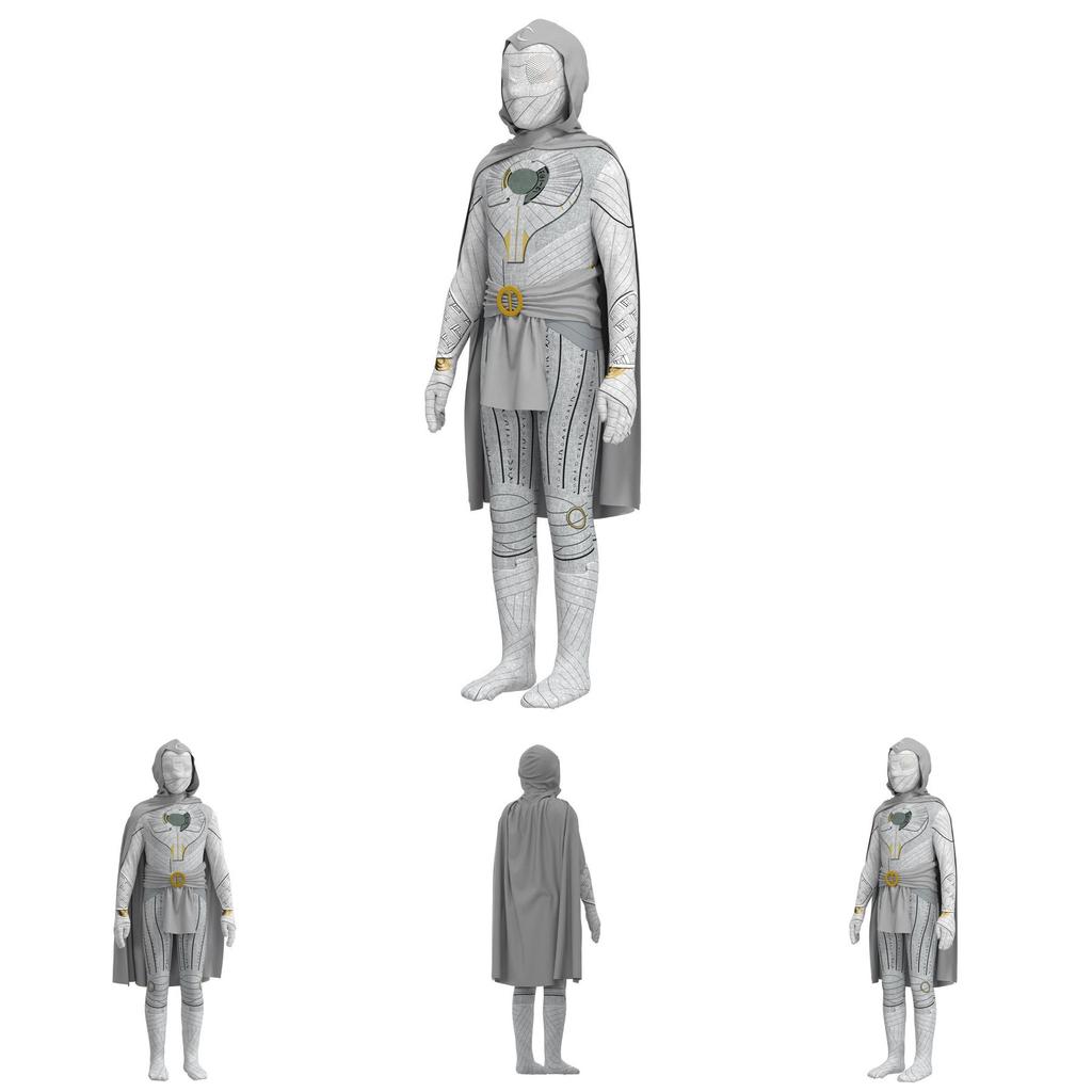 Moon Knight Costume For Adults Kids Marvel Movie Cosplay Jumpsuit With Cape For Role Play