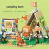 Little Parrot Bebe Camping Tent Little Monster Moc Building Blocks Car Pellet Assembly Model Cartoon Gift Building Blocks