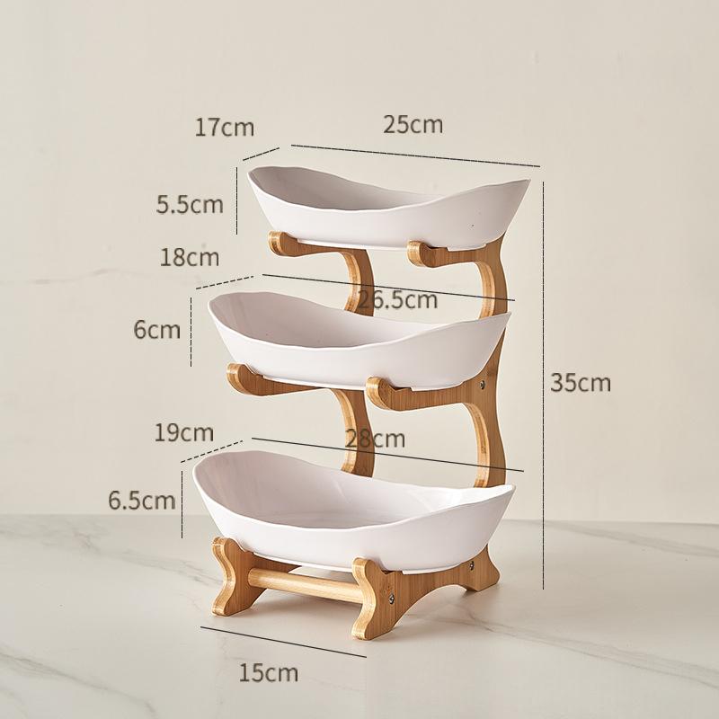 A Set of Creative Two-Layer/Three-Layer Plastic Kitchen Fruit Basket, Large-Capacity Layered, European-Style