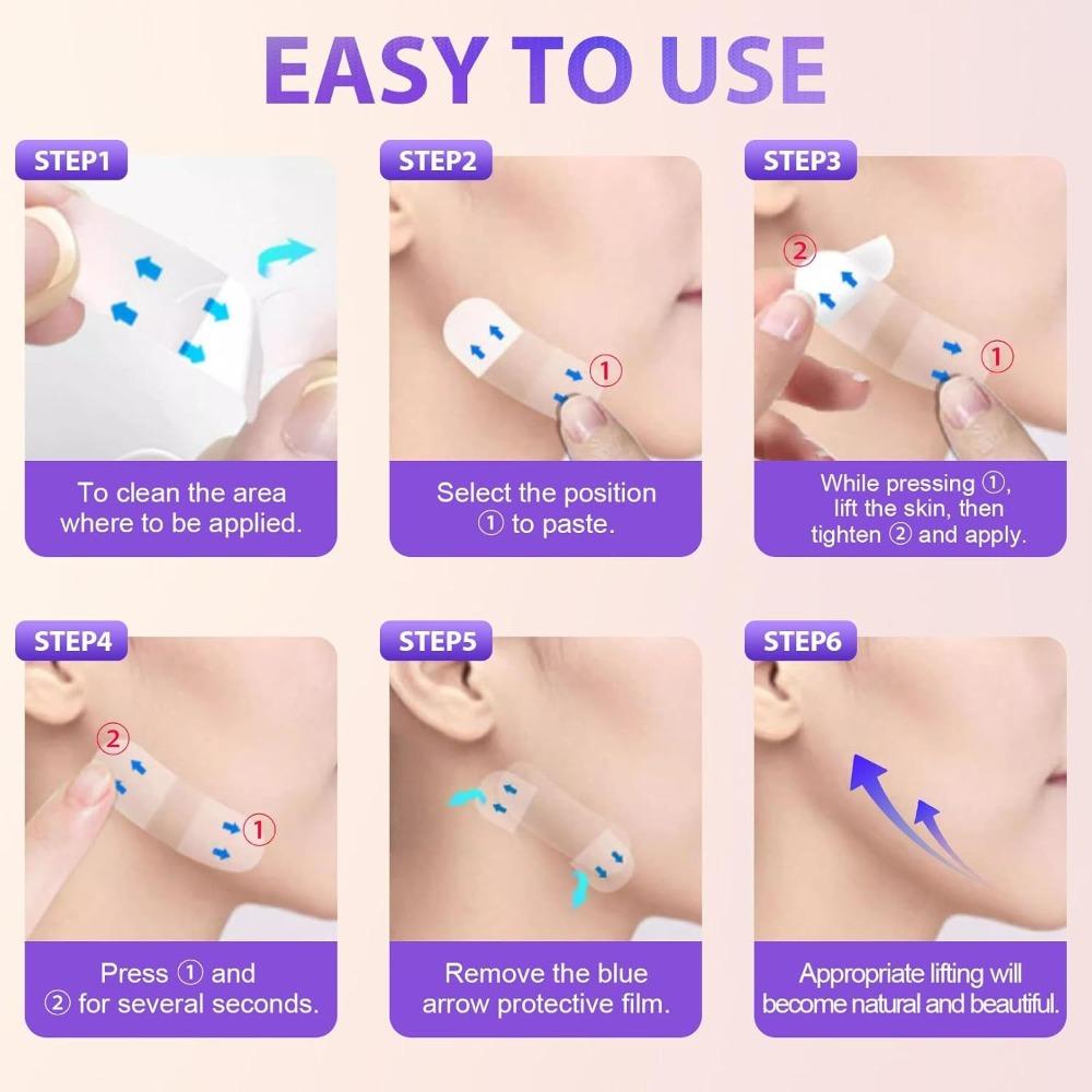50pcs/100pcs Hot Waterproof Face Lift Tape Invisible Transparent Lifting Face Stickers Adhesive Tape Thin Face Patches Wrinkle