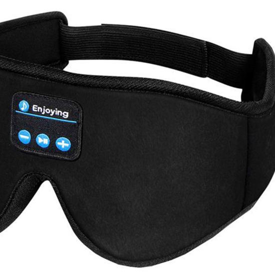 Bluetooth-kompatibelt Sovecover med Høyttalere 3D Konturert Øyemaske i Memoryskum 16 timers Spilletid Trådløs Lyd Hudvennlig Nattbind
