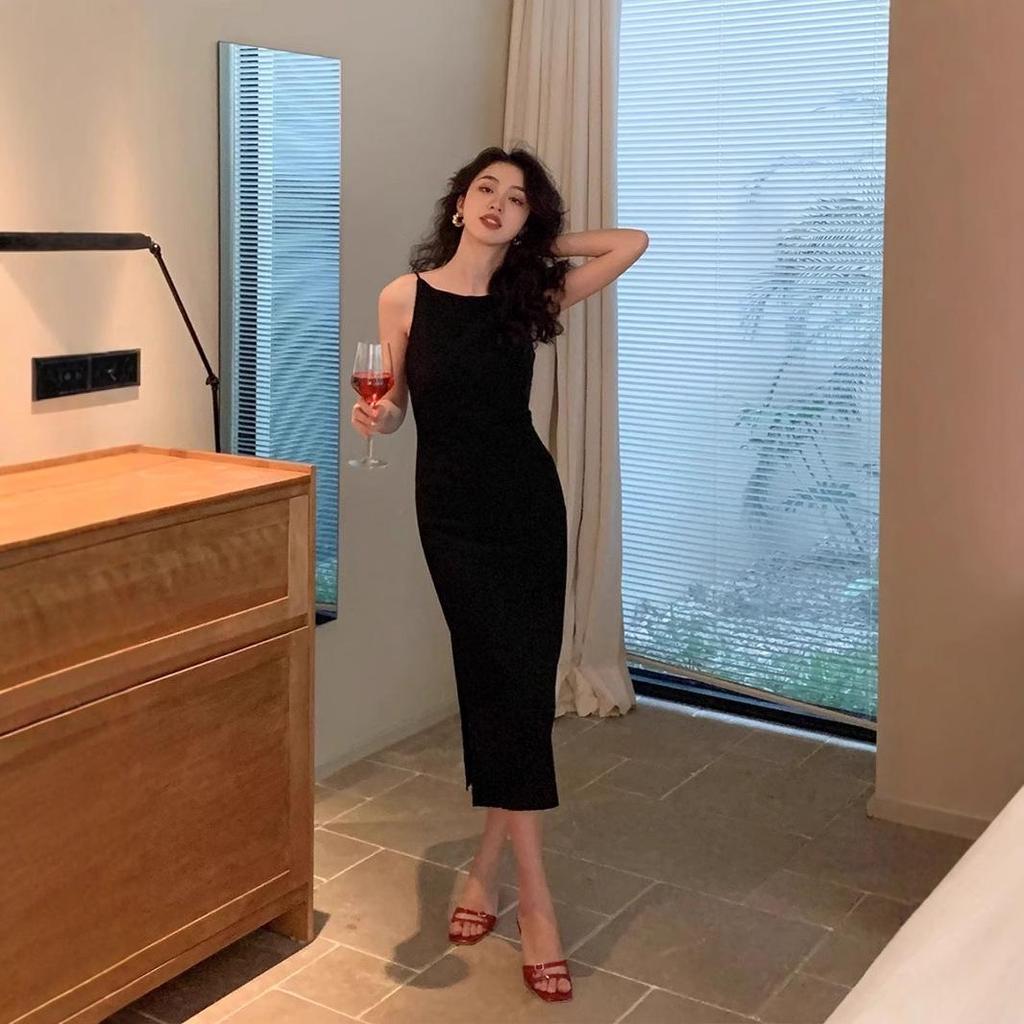 Sleeveless High-End Slimming Knit Summer Maxi Dress for Seaside Vacations