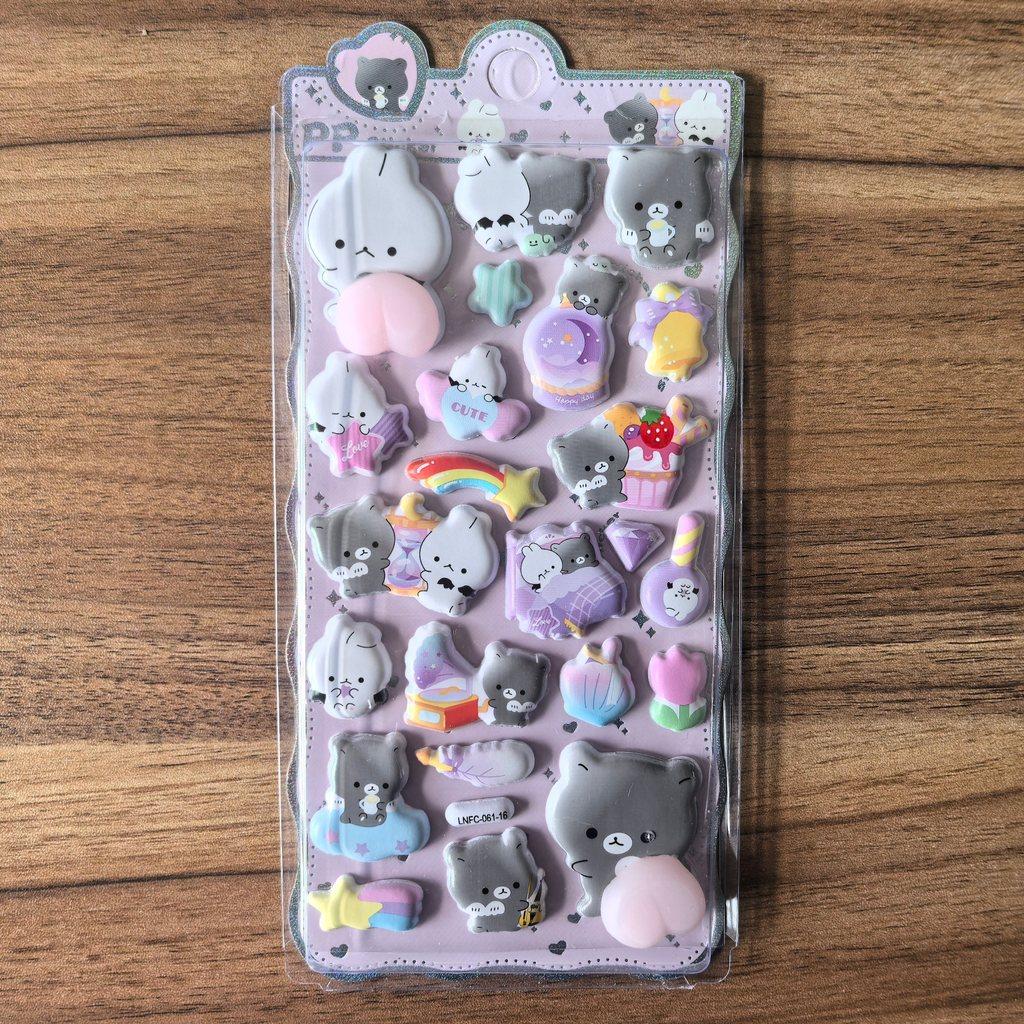 Cute Cartoon PP Sticker (1 Pcs) - 3D Embellishment for Planners, Device Decoration & Handcrafts BulingBulingStickers Store