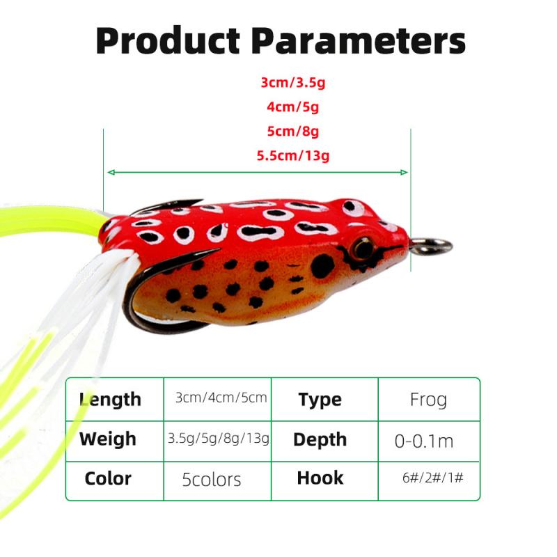 Lure Bait Frog Blackfish Special Floating Soft Bait Pointed Tip5g8g13gDouble Hook Simulation Fishing Bait