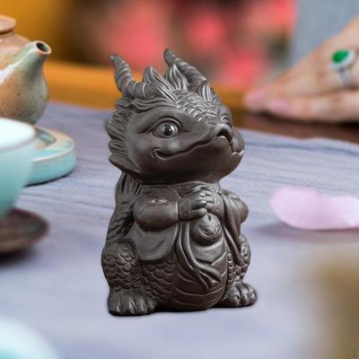 Figurine Mini Tea Pet Ornament ,Chinese Miniature Statue Year for Accessories