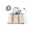 Niche high-end women's leather handbag, first-layer cowhide large-capacity canvas contrasting color garden tote bag