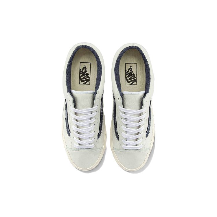 Vans Style 36 Low Top Skate Shoes With Blue Side Stripes Unisex Sneakers White VN0A3DZ3YY2
