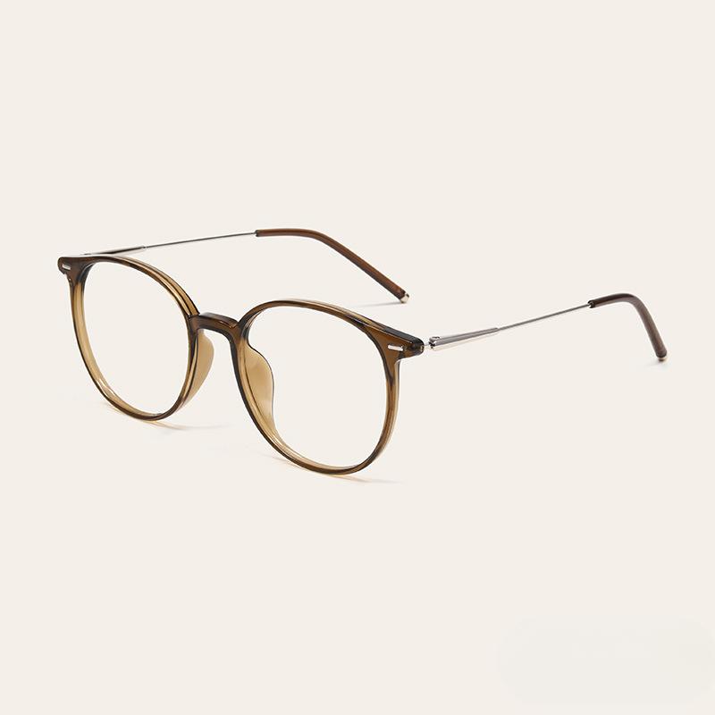 Ultralett liten rød bok Samme stil retro litterær anti-blå lys kald brun rund innfatning Myopia Brilleinnfatning for menn og kvinner i stil