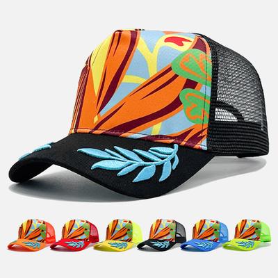 Beliebte Stickerei bedruckte Netzmütze Outdoor Reise Sonnenschutz atmungsaktive Kappe benutzerdefinierte Baseballkappe