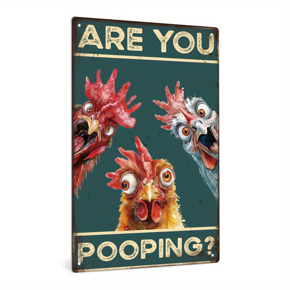 1pc Iron Decor Vintage Metal Tin Sign, "Are You Pooping?" Humorous Wall Art, Multipurpose Home Farmhouse Toilet/Bathroom Decor