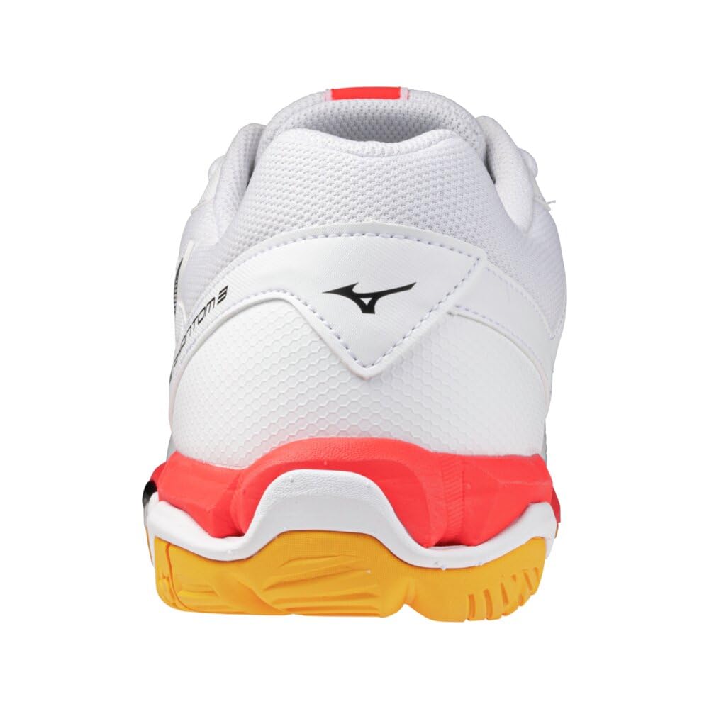 Mizuno Wave Phantom 3 Tennis Size 2E Shoes, White/Black/Orange, 27.0 Cm,