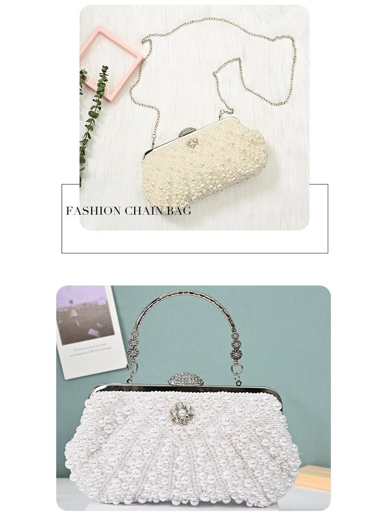 Vintage Chic Pearl Evening Handbag for Women - Ideal for Parties, Banquets, and Formal Events