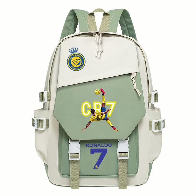 Football Star Ronaldo Surrounding Cr7 Printing Student Schoolbag Trend Backpack To Reduce The Burden And Large Capacity