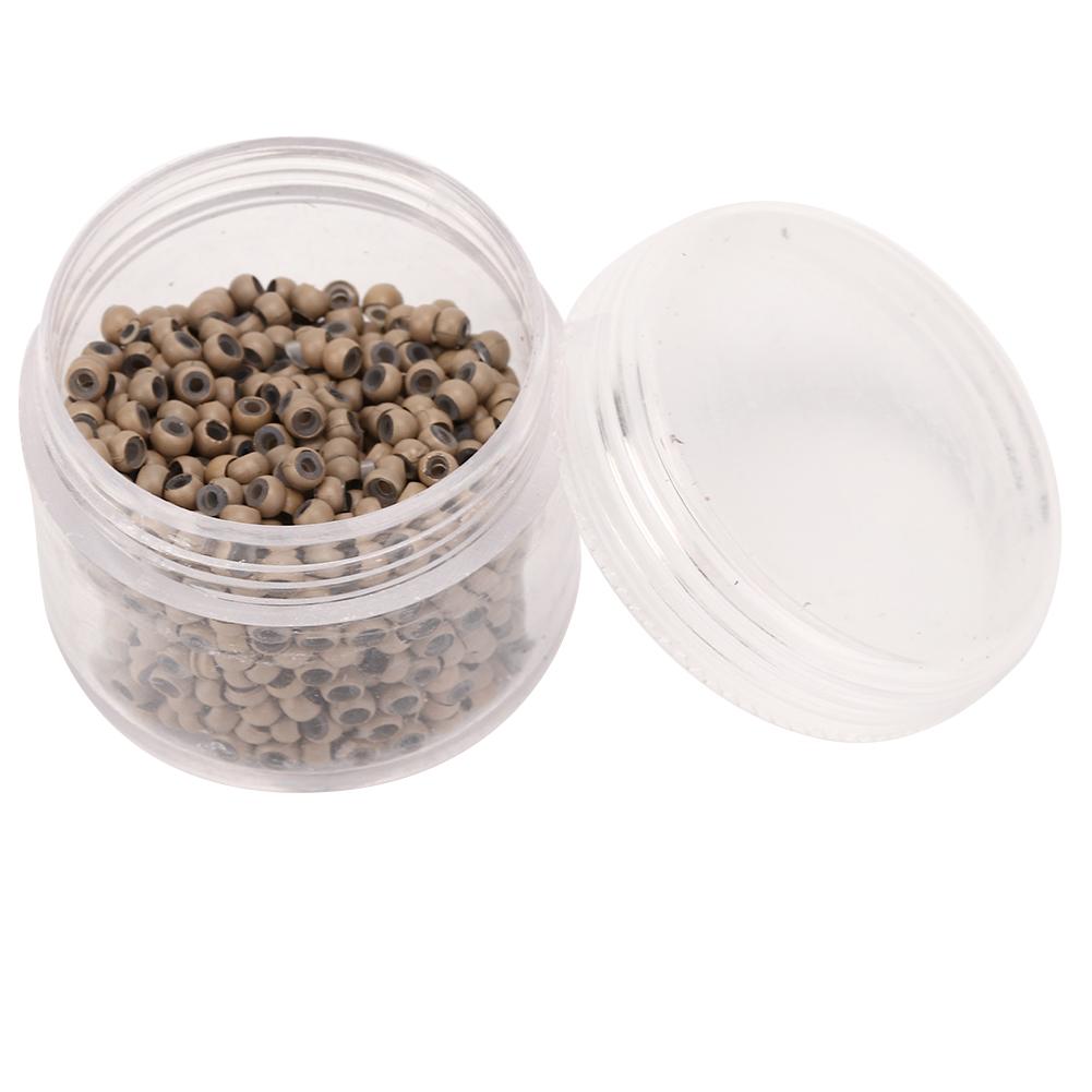 

1000 шт. 3 мм x 2 мм Силиконовые микрокольца бусины инструмент для наращивания волос светло-коричневый