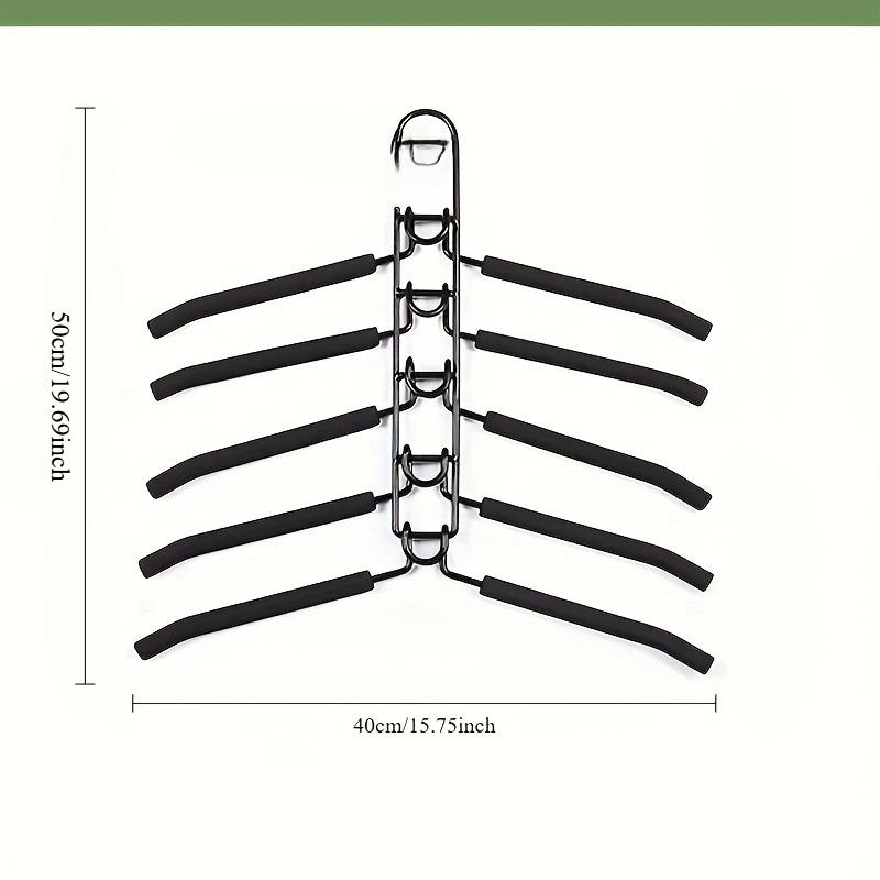 1pc Magic Hanger with Anti-Slip Grooves & Heavy-Duty Plastic Construction - Space-Saving Closet Organizer with 5-Tier Shelves
