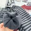 Stripe Pants For Girls Boys One-piece Velvet Spring Autumn Winter Childrens Korean Style Thick Warm Casual Sweatpants