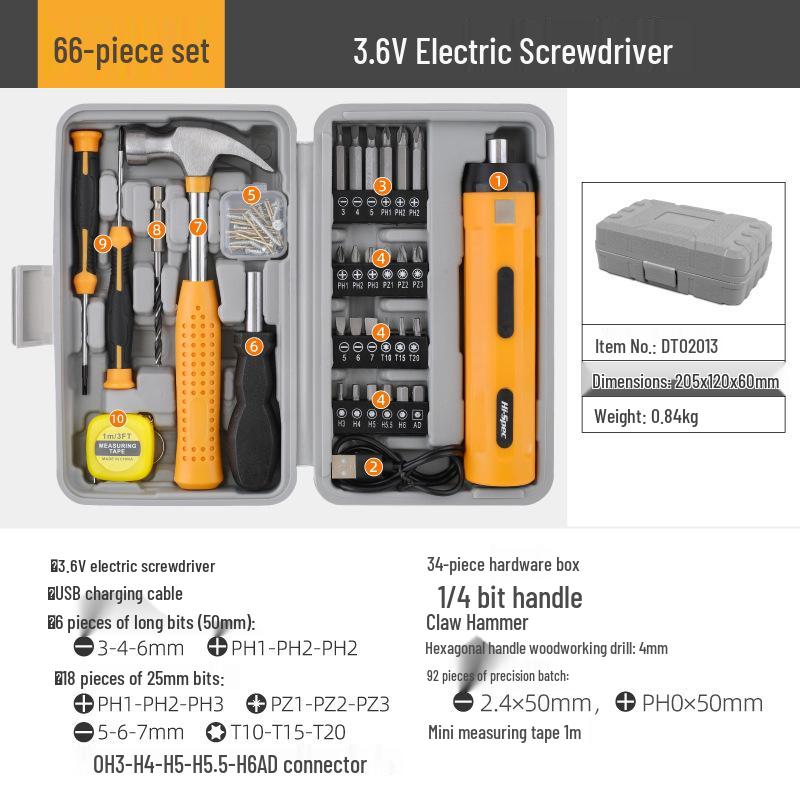 3.6V Rechargeable Lithium Electric Screwdriver Set with Manual/Automatic Function