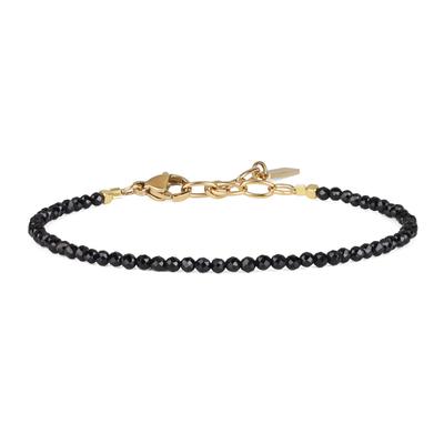 Koai 3mm Black Tourmaline October Birthstone Bracelet for Women