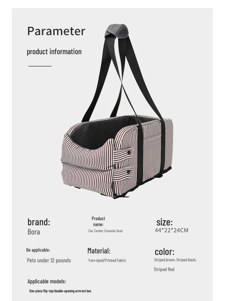 Portable Pet Safety Car Seat & Bed for Dogs and Cats