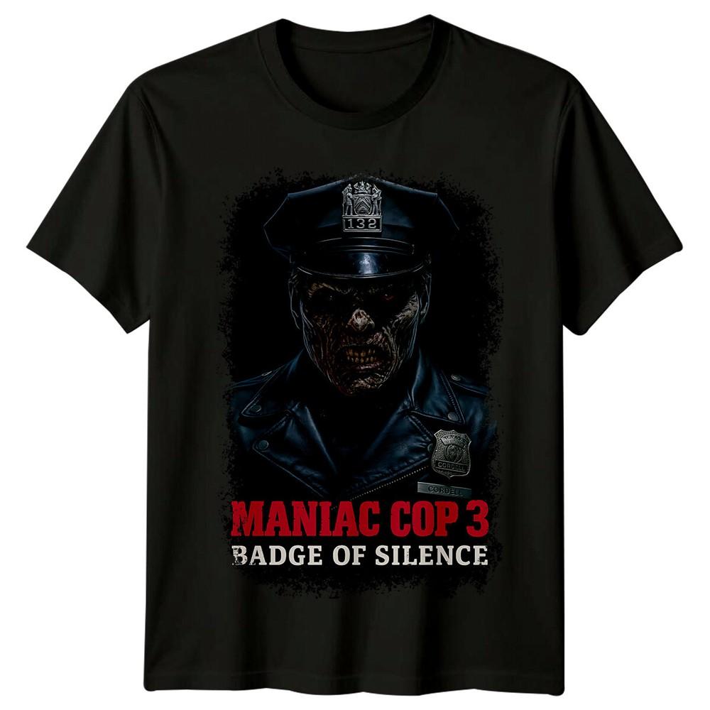 

Maniac Cop 3- Badge of Silence (1992) Movie Poster T-Shirt Retro 80s Tee M