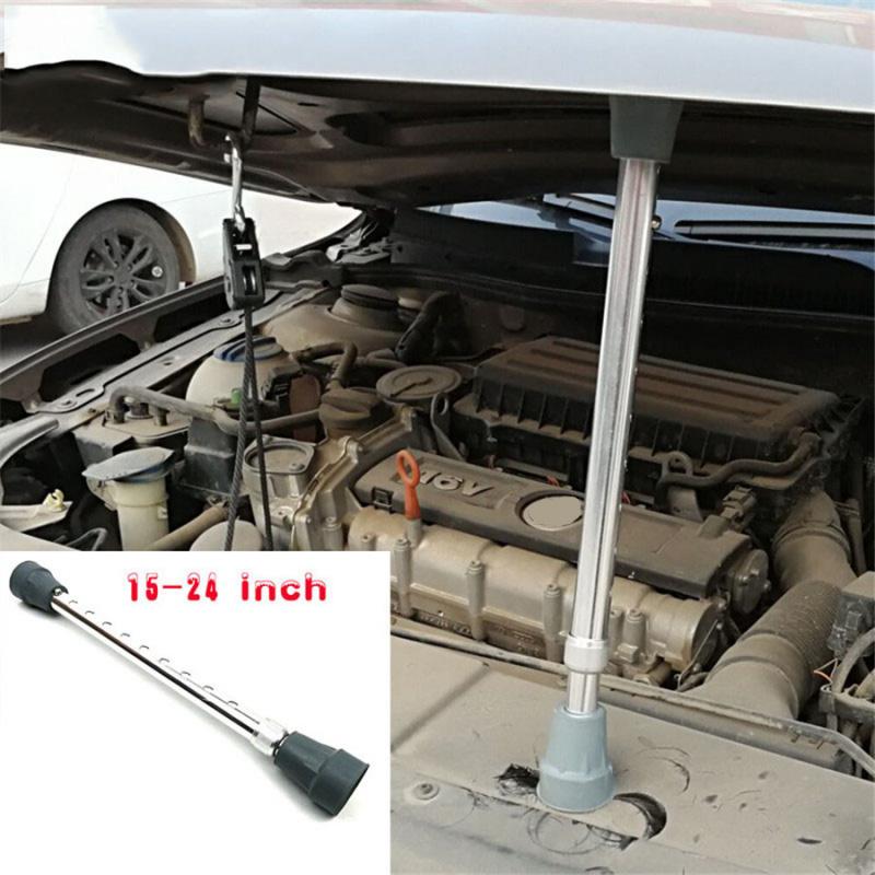 15-24" Állítható Motorháztető Tartó Teleszkópos Kitámasztórúd Szerszám Ezüst