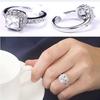 Women's Engagement Bridal Wedding Band Shiny Luxury Square Rhinestone Ring Gift