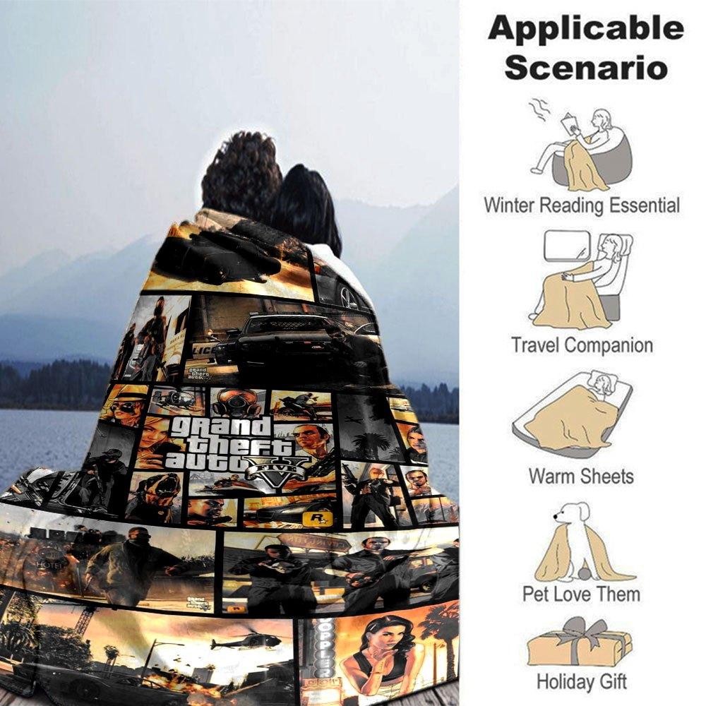 1pc Grand Theft Auto Soft Flannel Blanket with Designer Print A Cozy Blanket for All Seasons, Perfect for the Couch, Bed, Office