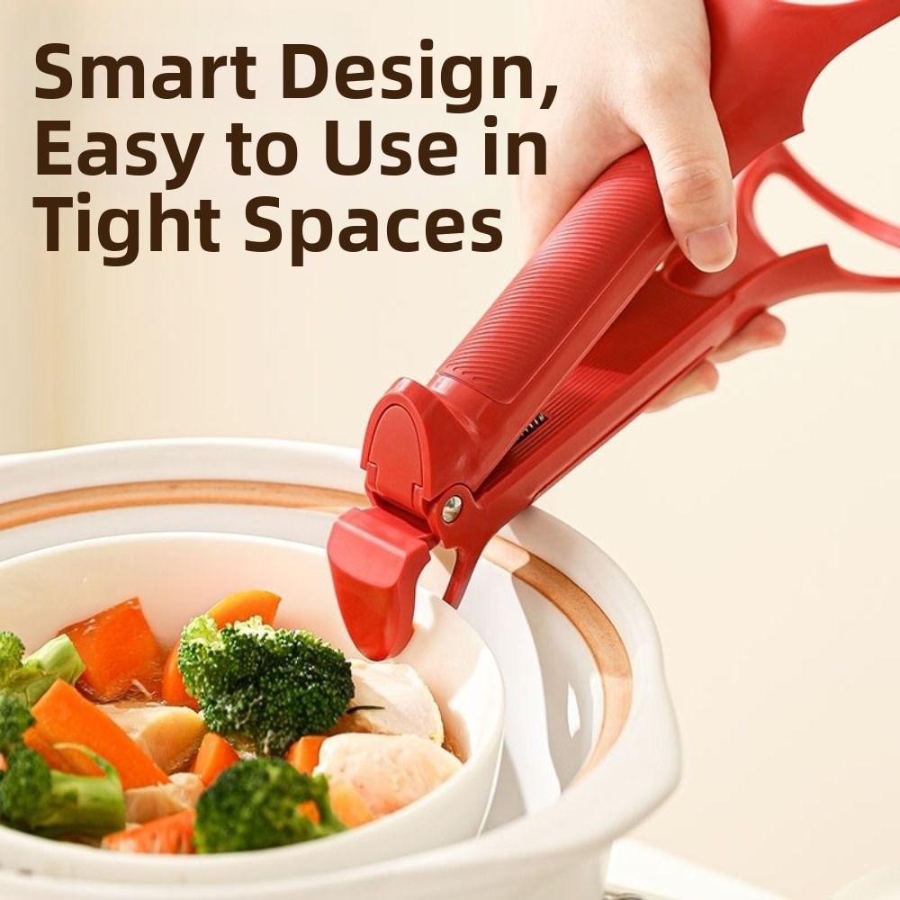 2in1 Anti Scalding Clip Silicone Handle Hot Bowl Gripper Pot Holder Clamp  Steamers Oven