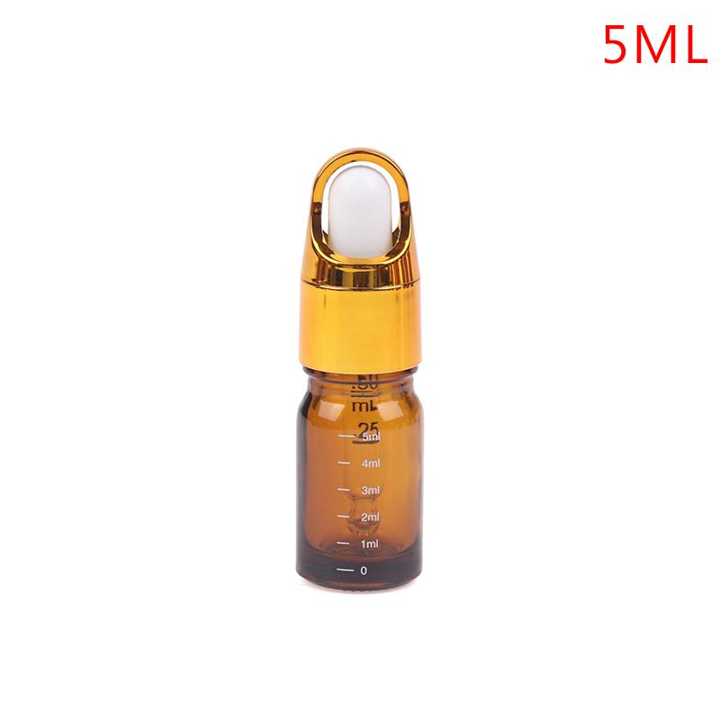 1PC 5-100ml Dropper Bottles With Scale Reagent Eye Drop Amber Glass Aromatherapy Liquid Pipette Bottle Refillable Bottles Travel