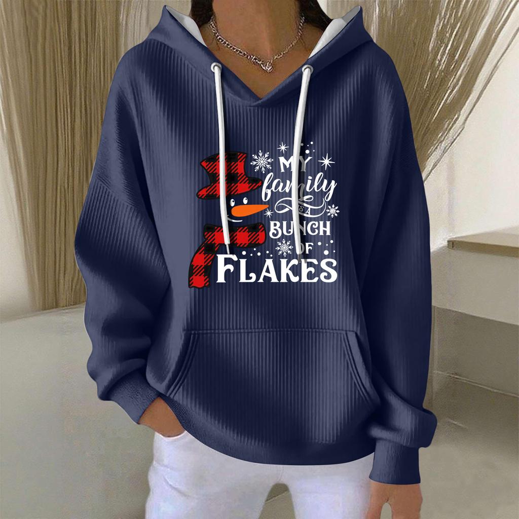 Women's Fashion Casual Christmas Angel Print Pullover Long-Sleeve Sweatshirt