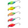5pcs Glow Spinner Baits Rhombus Spoon Lures Double Side Painting Copper Spoon Fishing Lures Fishing Tackle