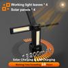 8000lm Ultra-Bright LED Work Light, USB Rechargeable, Solar Charging, 4 Lighting Modes, 3 Color Switching Modes (Daylight, Warm White, Warm White),