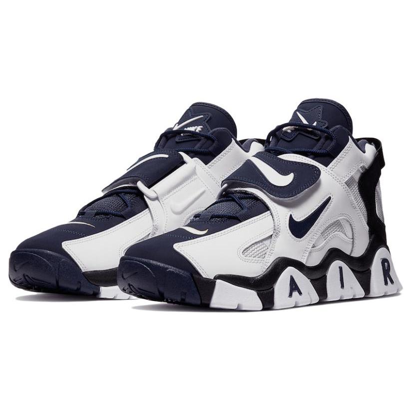 Nike Air Barrage Mid 'Navy' (Unisex) White / Midnight Navy-Black-Laser Orange Running Shoes AT7847 101