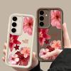 Flower Print Cover For Samsung S25 Ultra S24 FE S23 S22 A56 A36 A16 A15 A55 A35 TPU Soft Matte Shockproof Phone Case