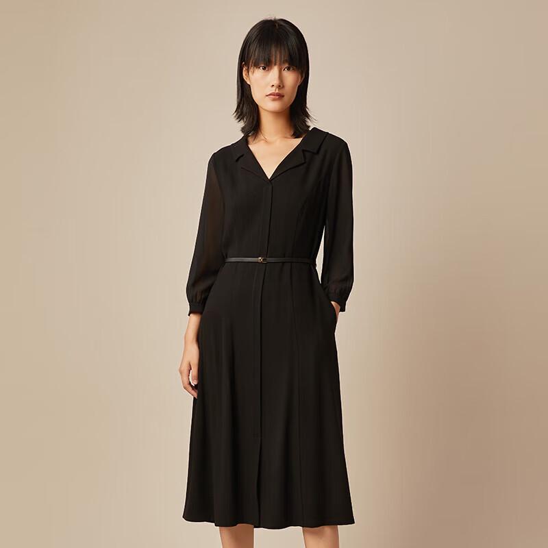 GOELIA Women's Acetate V-Neck Midi Dress
