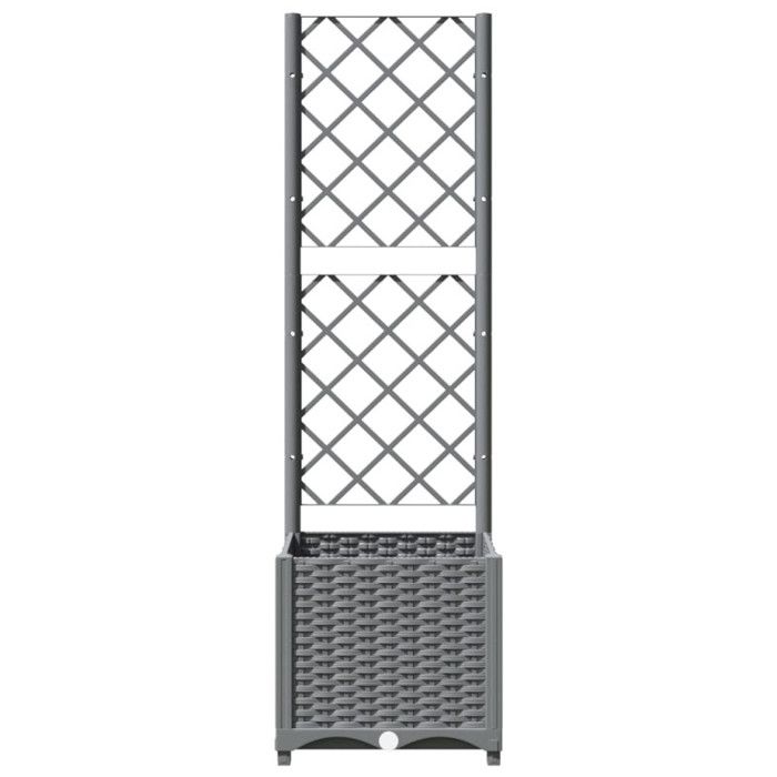 VidaXL Planter with Trellis Light Grey 40x40x136 Cm PP 153270
