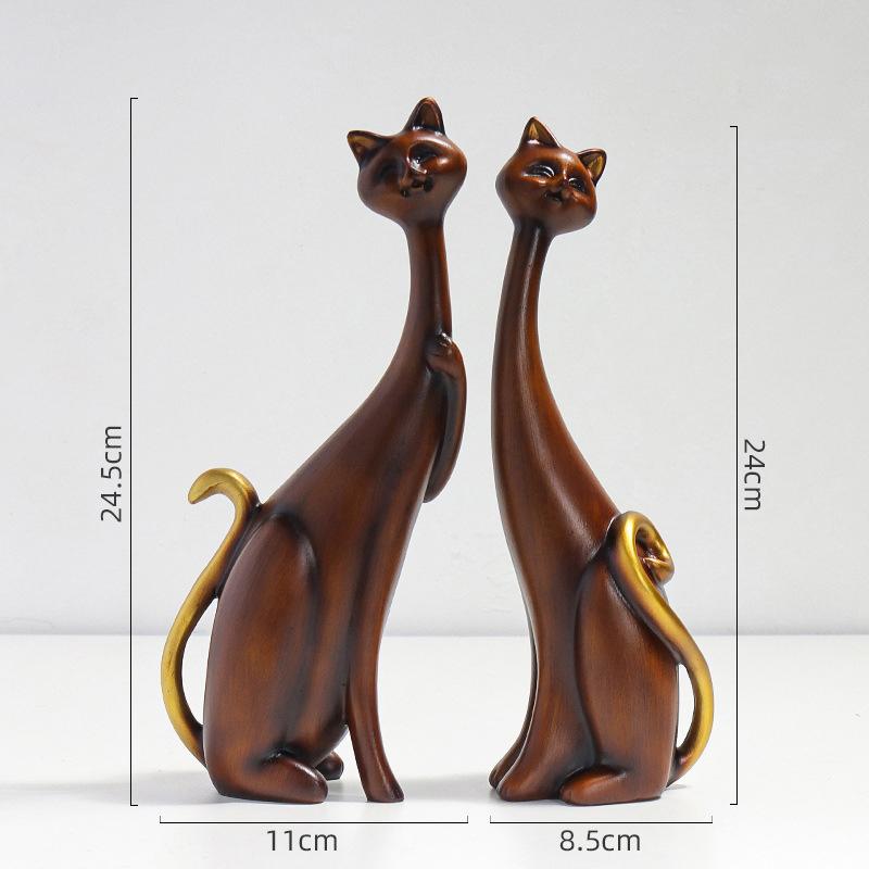 Home Decor Nordic Graffiti Art Oil Painting Cat Decoration Resin Abstract Ornament Figurines Bedroom Desktop Porch Cat Sculpture
