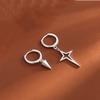 CARLIDANA New Trendy Asymmetrical Four-Pointed Star Tapered Earrings Stainless Steel Hot Style Star Hoop Earrings for Women