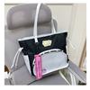Cute Student Shoulder Bag, Transparent In Summer, Double Shoulder Strap Bag, Lazy Wind Large-capacity Bag.