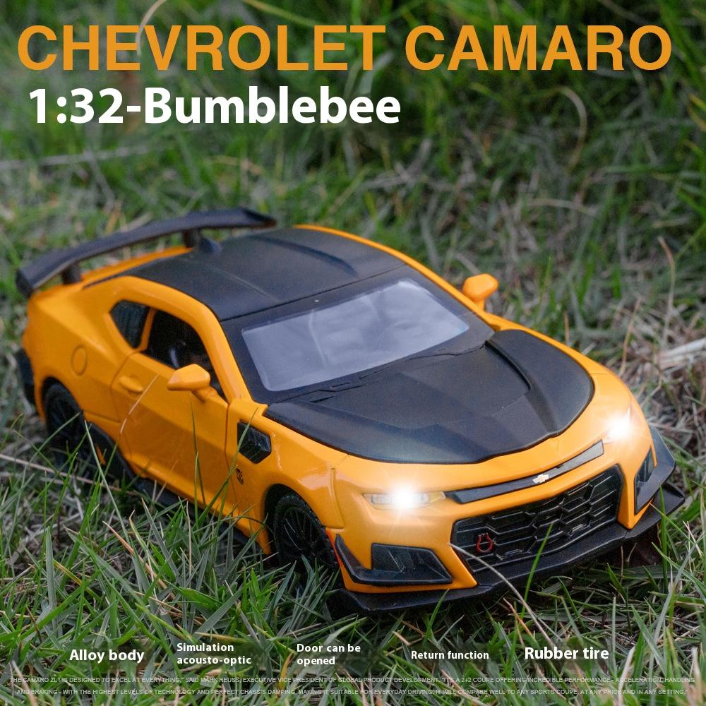 1/32 Scale Camaro Hornet Sports Car Alloy Diecast Model Sound & Light Children Toy Collect Display Ornament Birthday Present for Boys