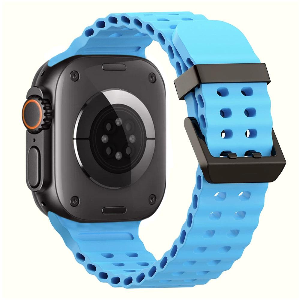 Ocean Silicone+Metal Buckle Strap For Apple Watch Band Ultra 3/2 49mm Sport Bracelet iWatch 11 10 9 8 7 6 SE 46mm 45mm 44mm Belt
