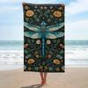Dark Vintage Floral Moth Butterfly Beach Towel Boho Botanical Art Print Absorbent Quick Dry Soft Towel for Beach Pool Travel Use