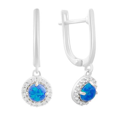 Silberohrringe mit Opal 0,98 ct, Zirkonia (2170068)