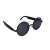 AI Smart Glasses with Bluetooth Calling & Music, Retro Oval Frame Sunglasses, Black Technology