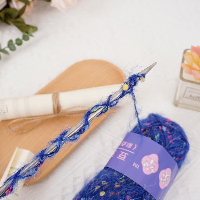 Regnbågsfärgad prickig mohairgarnboll Mjuk Handstickad Garnbeklädnad Bekväm För DIY Halsduk Tröja Sjal Kappa Virkning