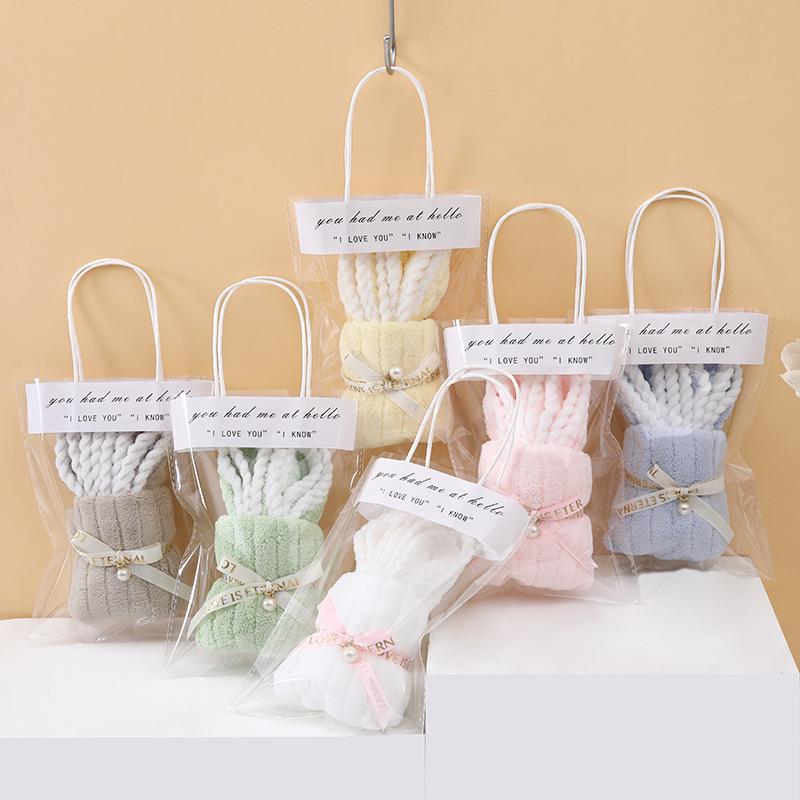 Coral Fleece Rabbit Towels - Perfect for Weddings, Birthdays, and Kindergarten Openings.