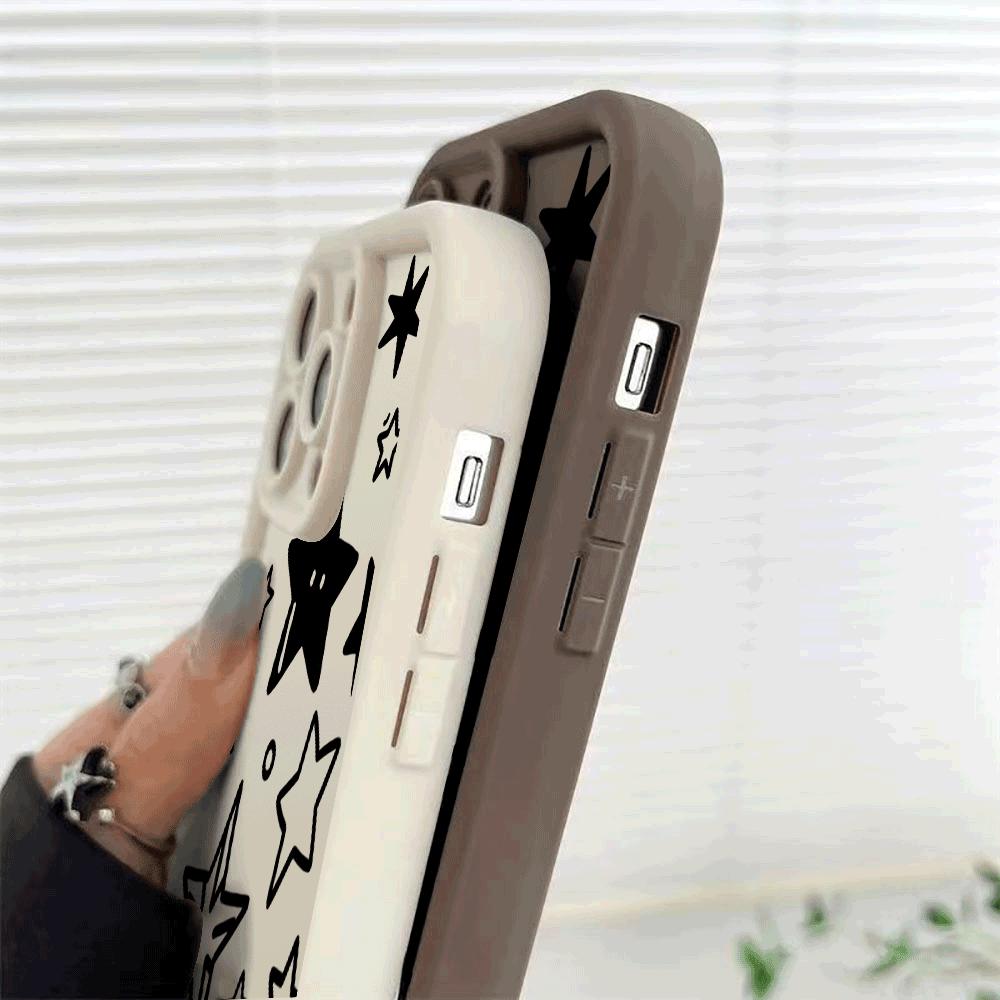 Black Star Doodles with Faces Phone Case for Xiaomi Redmi Note 14 13 12 11 10 9 8 7 Gel Flexible Anti Scratch Protective Case