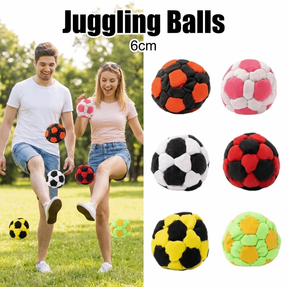 6cm Soft Juggling Balls Football Shape Footbag Sacks Beginner Juggling Ball  Group Playing